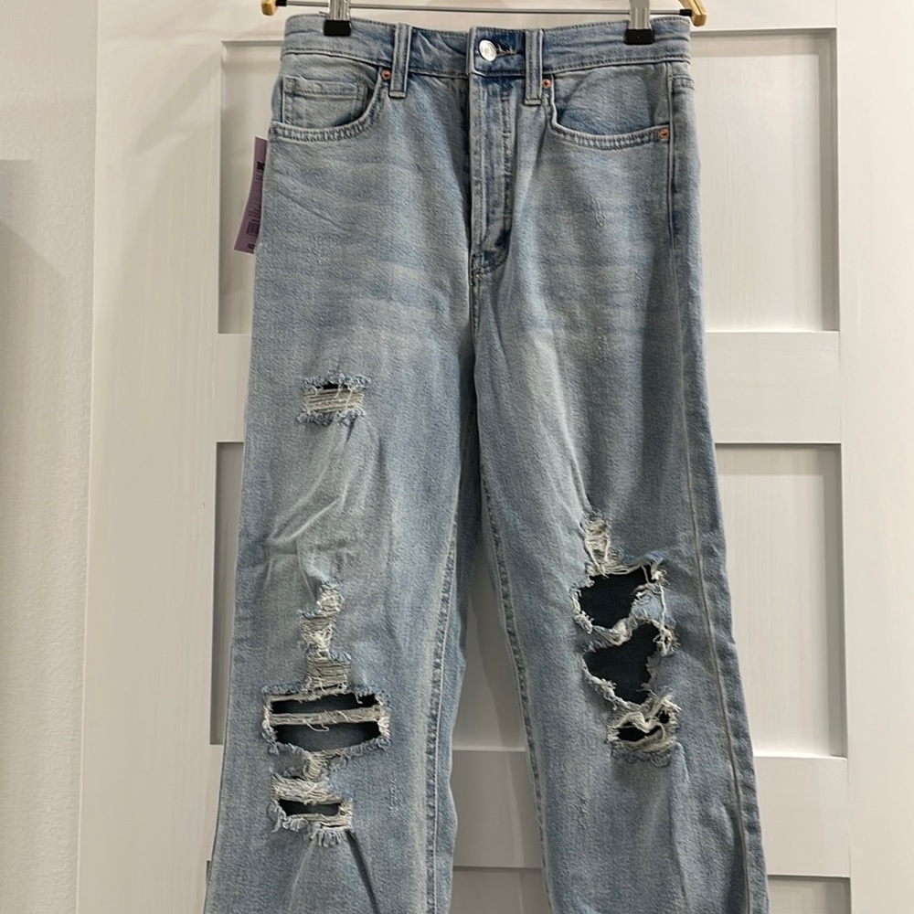 NWT Wild Fable Highest Rise Straight Ripped Jeans 0/25